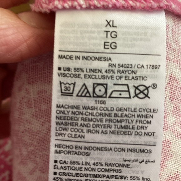 Old Navy Fit & Flare Mini Dress Womens Pink Linen blend  Floral Cami  Y2K  XL - Picture 13 of 13